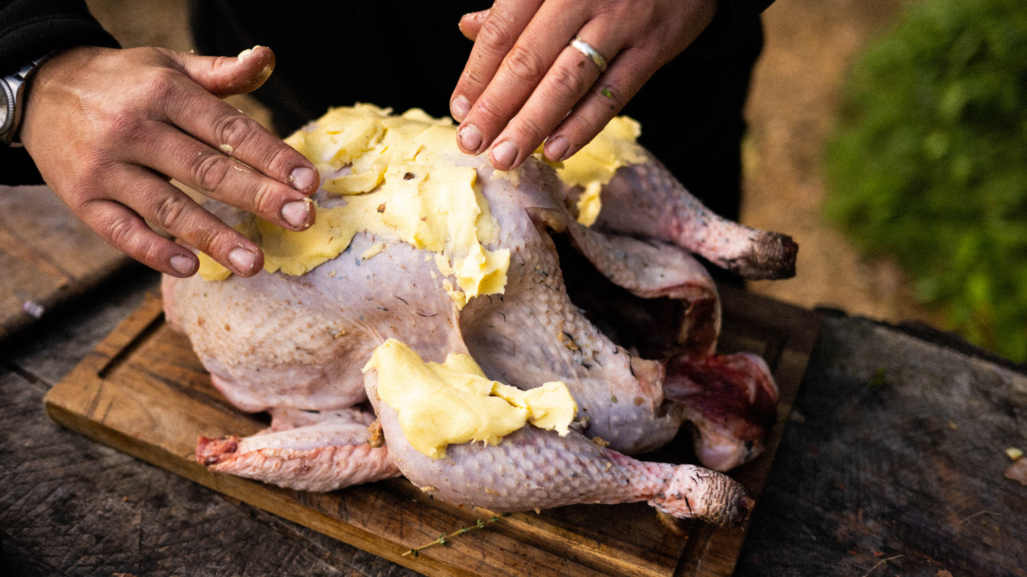 massage your turkey all over with the butter