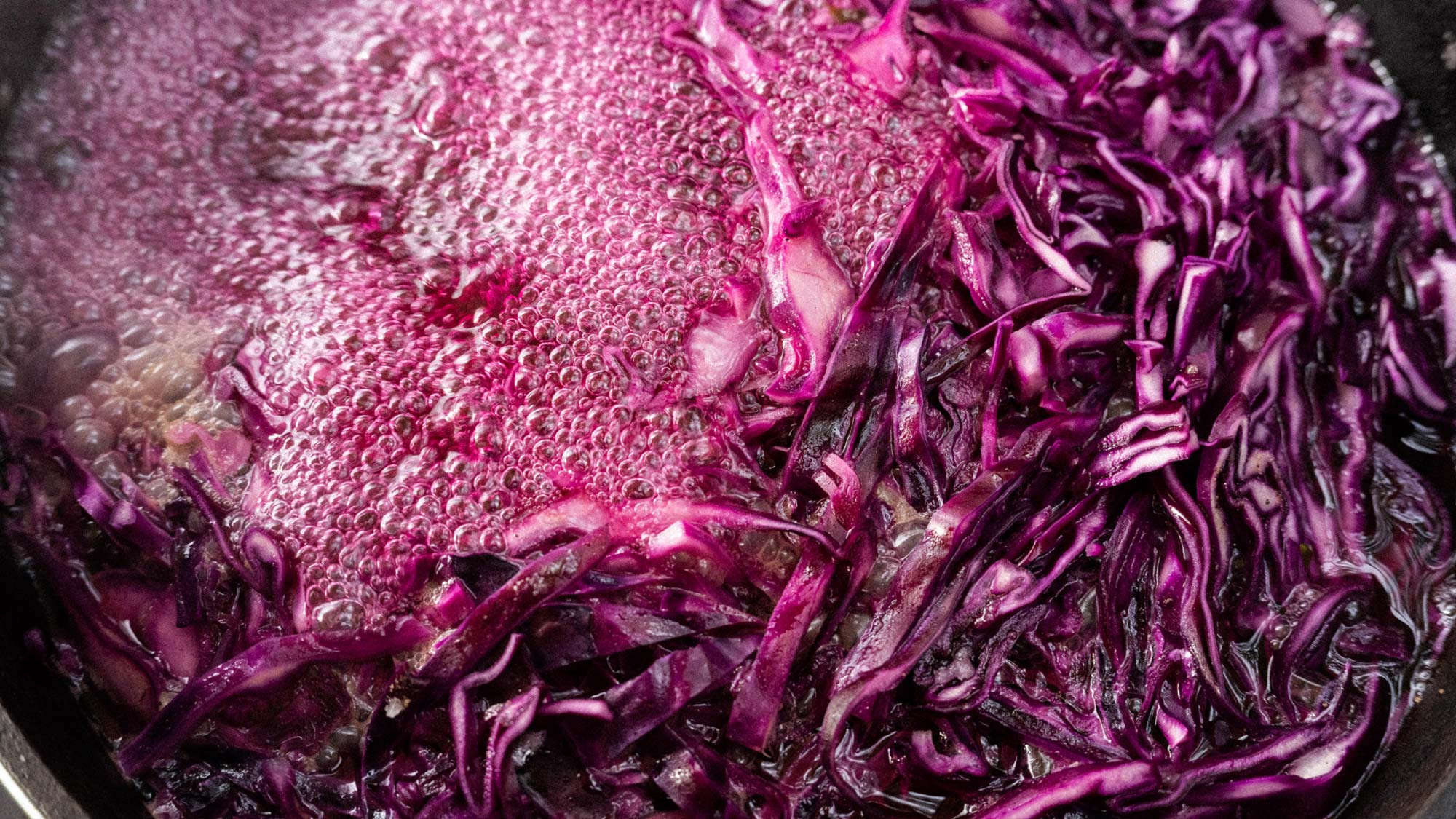 simmer the red cabbage gently until dinner is ready