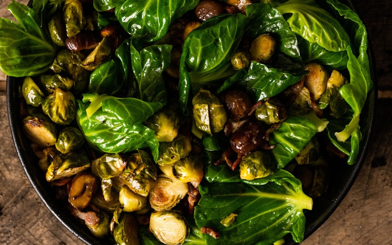 Pancetta and chestnut Brussel sprouts 