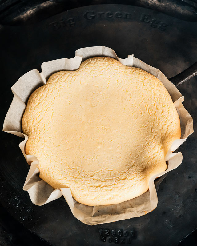 bake the cheesecake in a baking parchment lined skillet