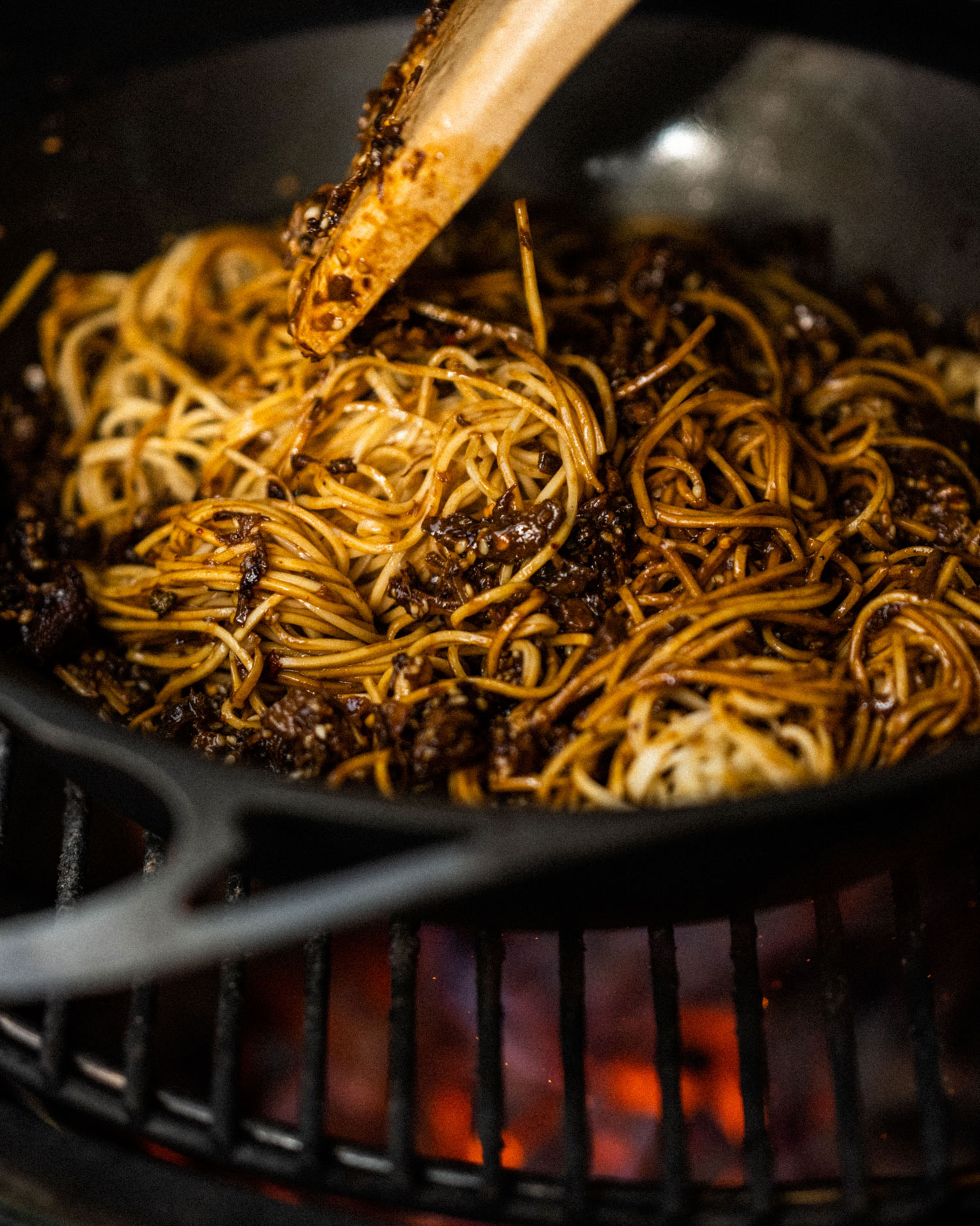 stir fry with the noodles and sauce