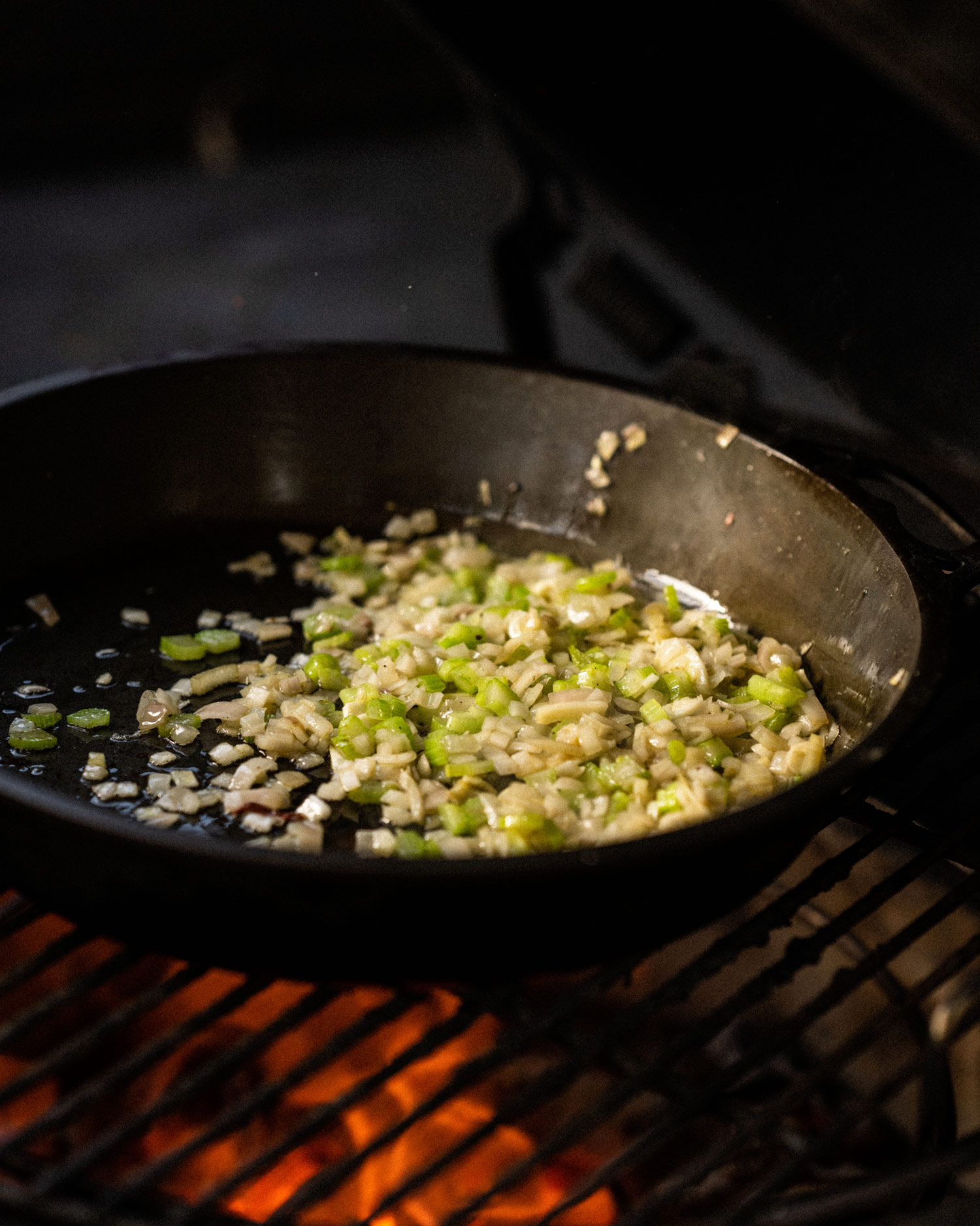 fry the onion, garlic and celery