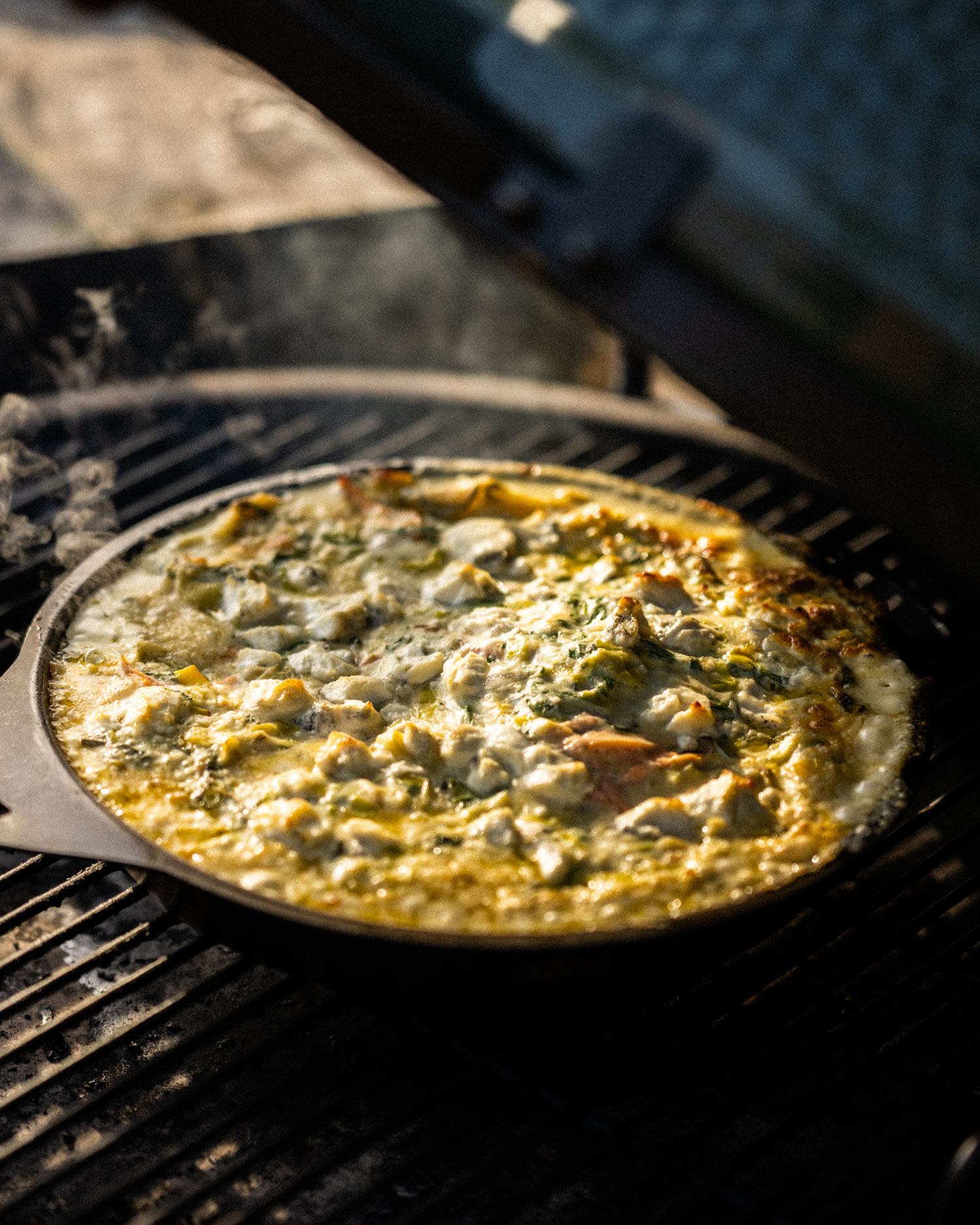 Salmon, leek, spinach and parsley lasagne | Fish recipes | Baking | Big Green Egg