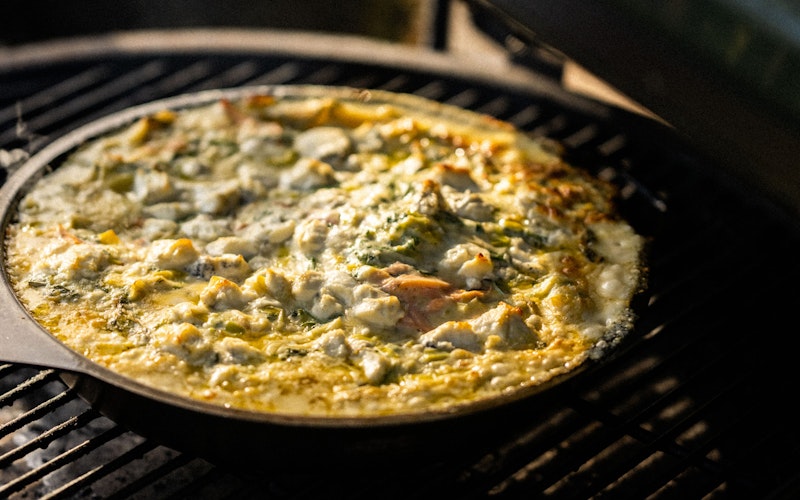 Salmon, leek, spinach and parsley lasagne | Fish recipes | Baking | Big Green Egg