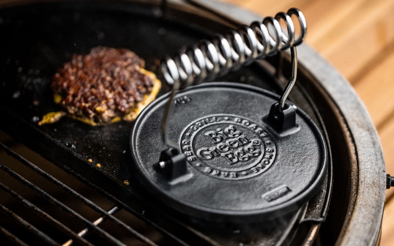 Cast Iron Burger Grill Press | Utensils | Accessories | Big Green Egg