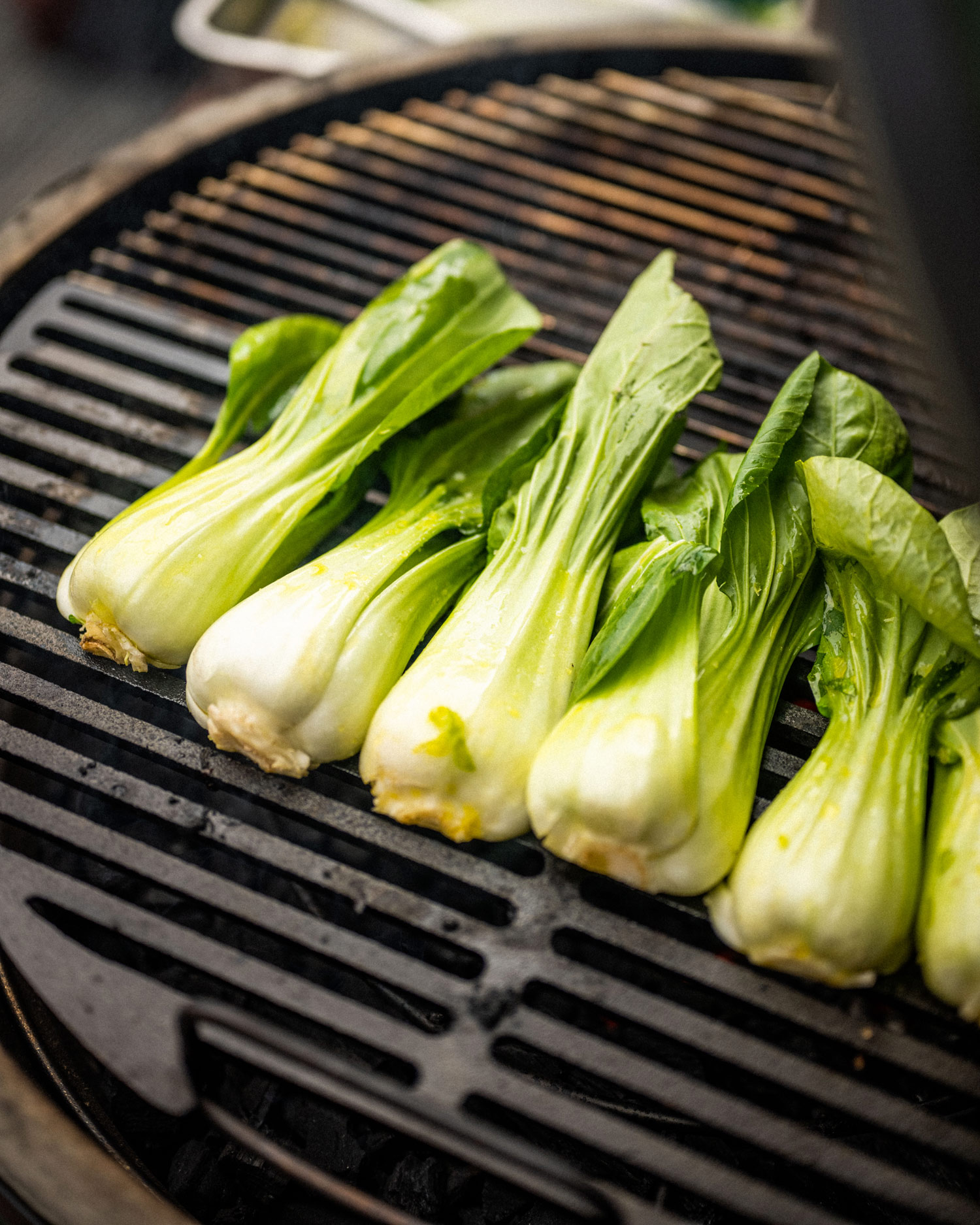 place the pak choi flat side down