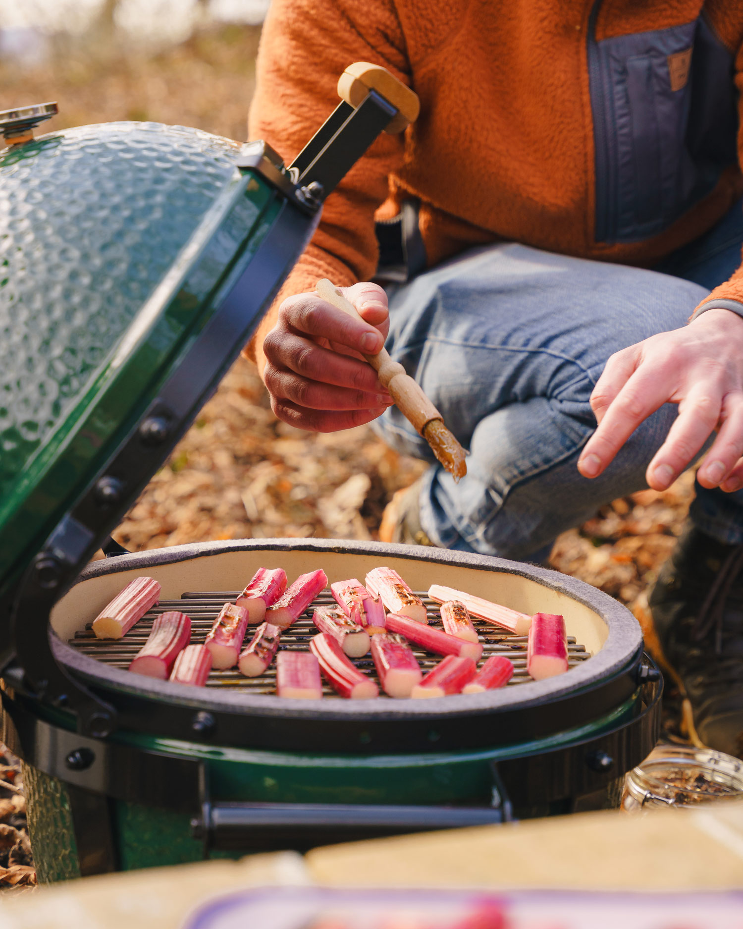 baste the rhubarb