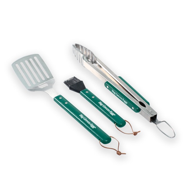 Stainless Steel BBQ Tool Set with Wood Handles | Accessories | Utensils | Big Green Egg