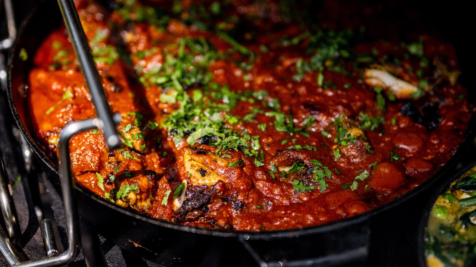 Remove from the EGG and garnish with chopped coriander leaves