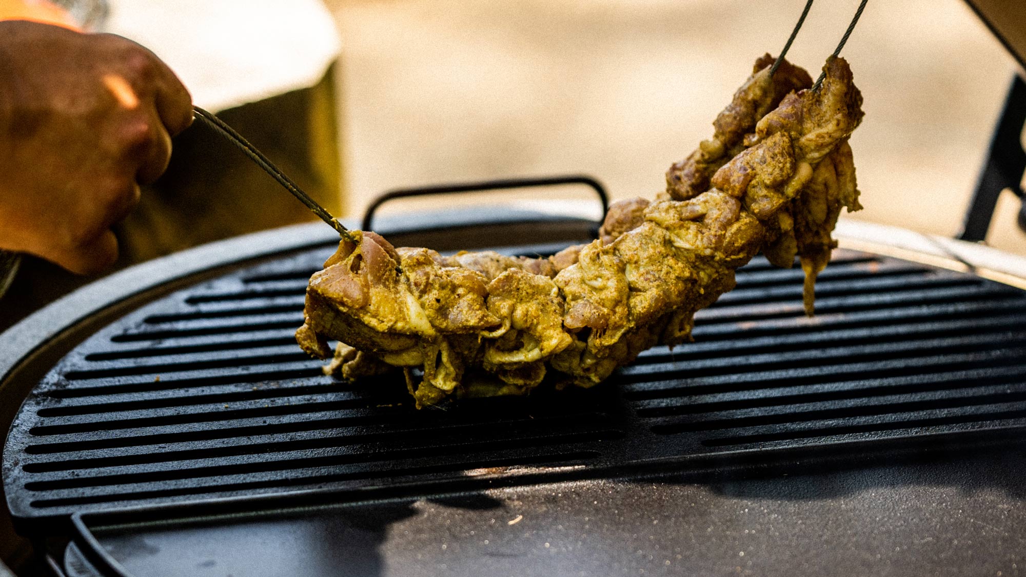 grill on the Half Moon Cast Iron Searing Grid