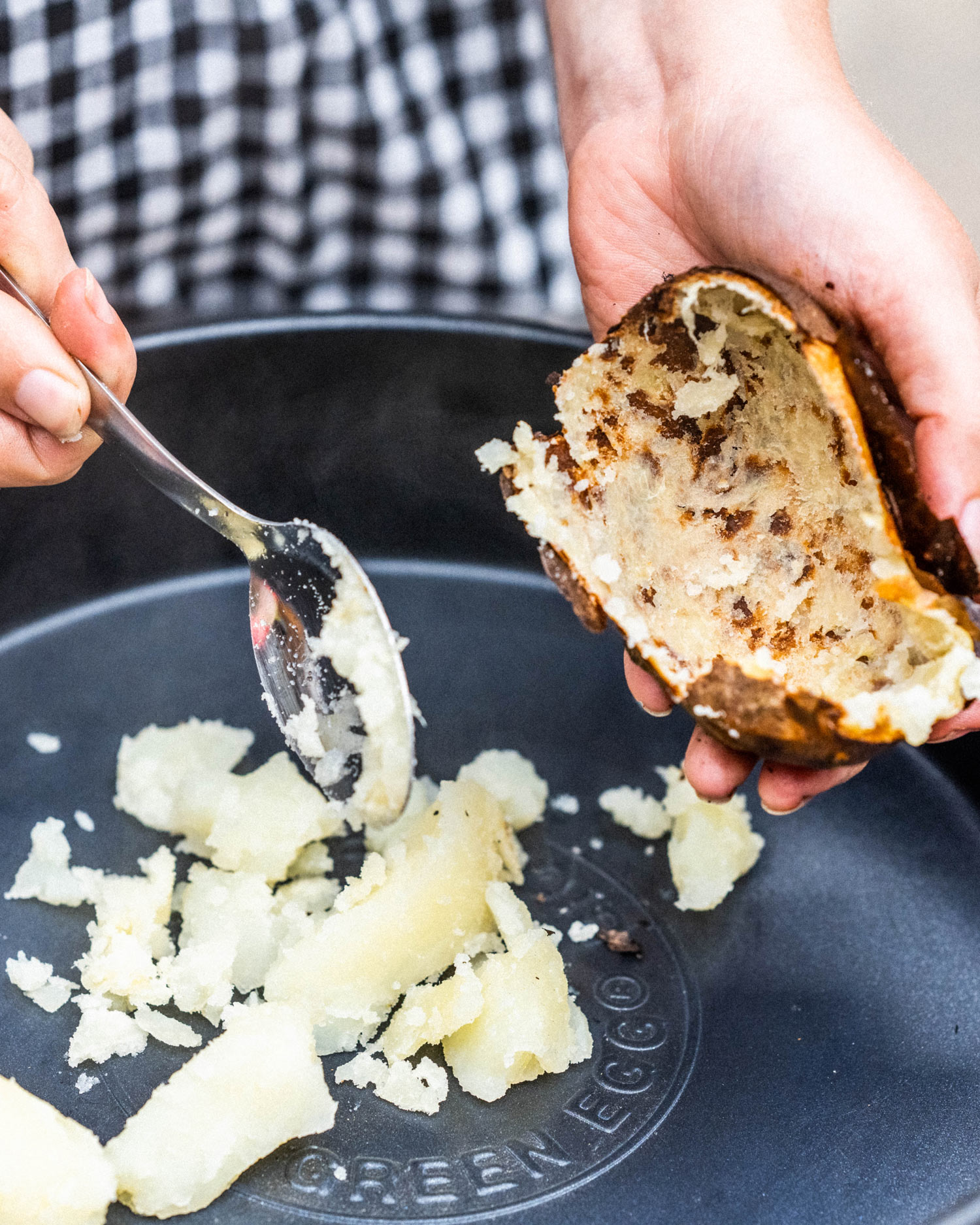 scoop out the cooked potato