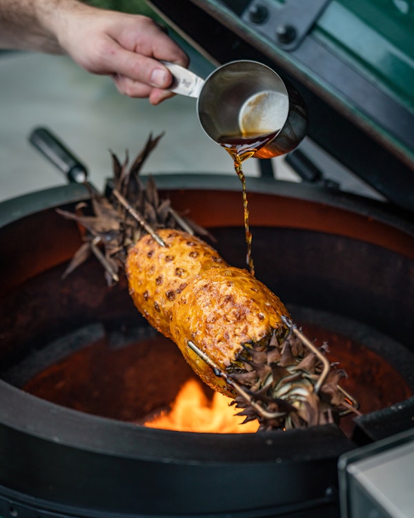 Rotisserie Rum Glazed Pineapple | Sweet recipes | Rotisserie | Big Green Egg