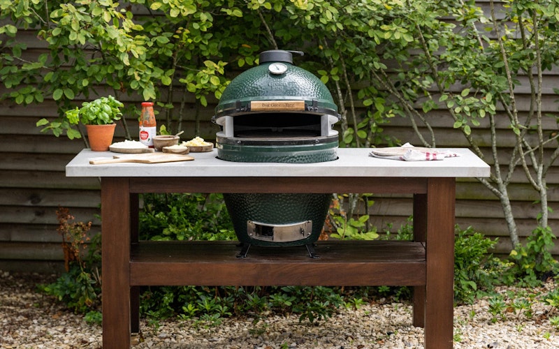 Stainless Steel Topped Premium Royal Mahogany Table | Tables | Bases | Big Green Egg