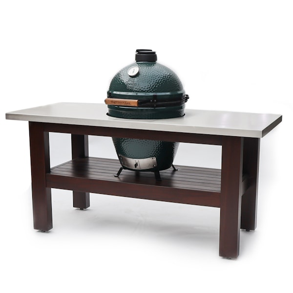 Stainless Steel Topped Premium Royal Mahogany Table | Tables | Bases | Big Green Egg