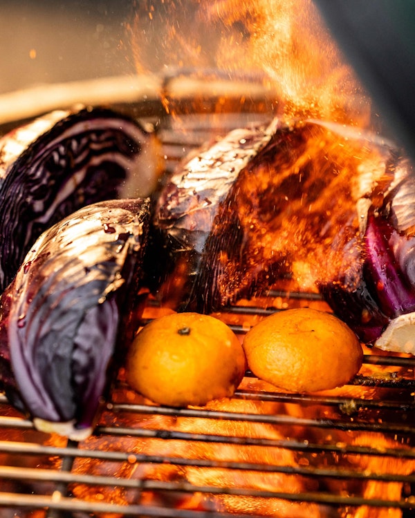 Grilled red cabbage slaw | Tom Booton Christmas Recipe | Big Green Egg