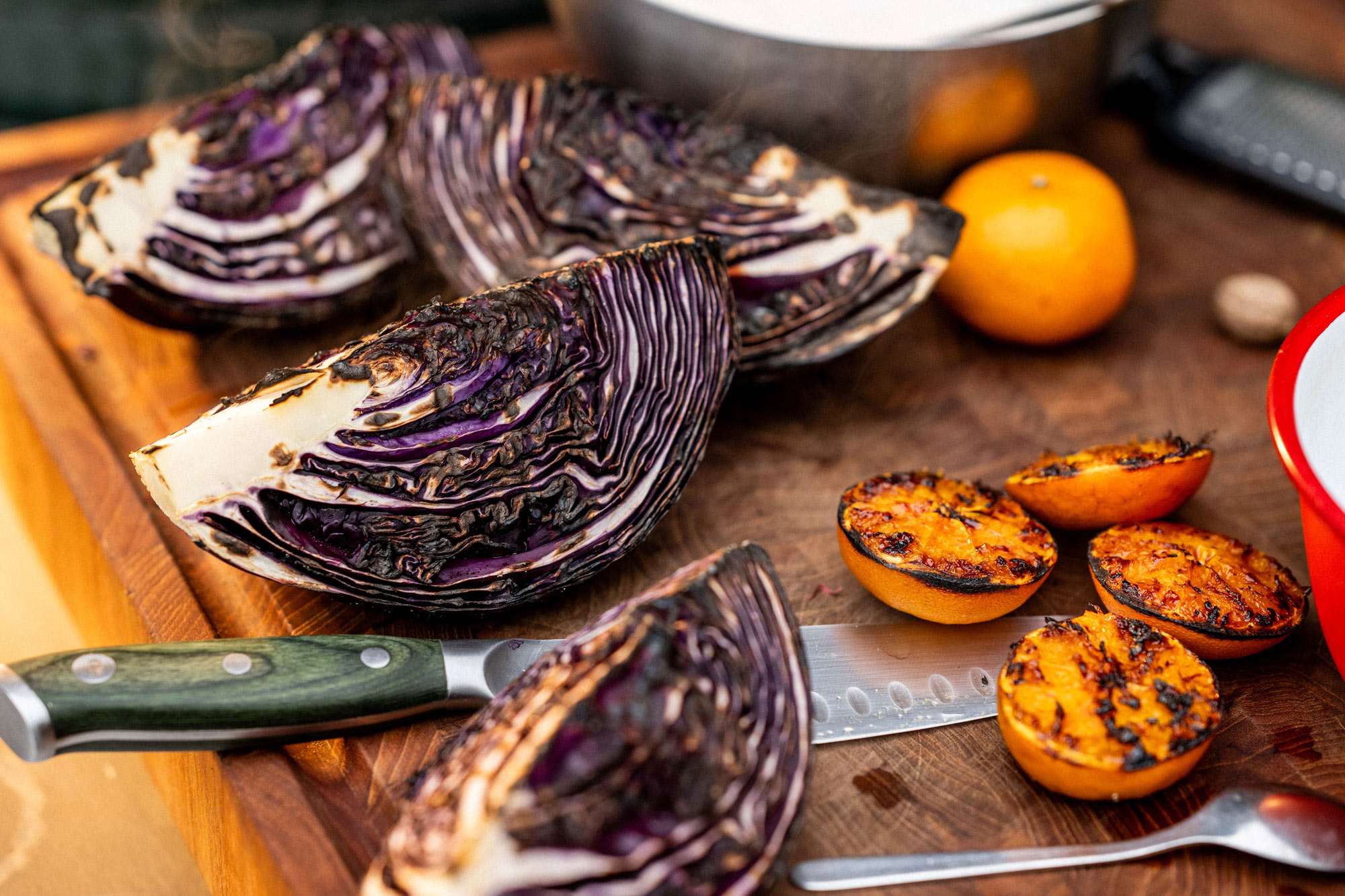Grilled Red Cabbage Slaw from Tom Booton at the Grill The Dorchester | Christmas recipes | Vegetarian | Roasting Big Green Egg
