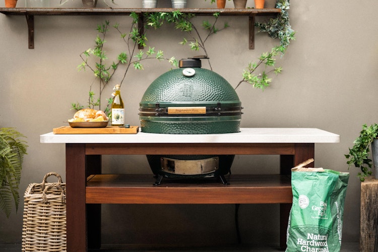 XL Big Green Egg & Stainless Steel Top Premium Mahogany Table | Christmas | Barbecue