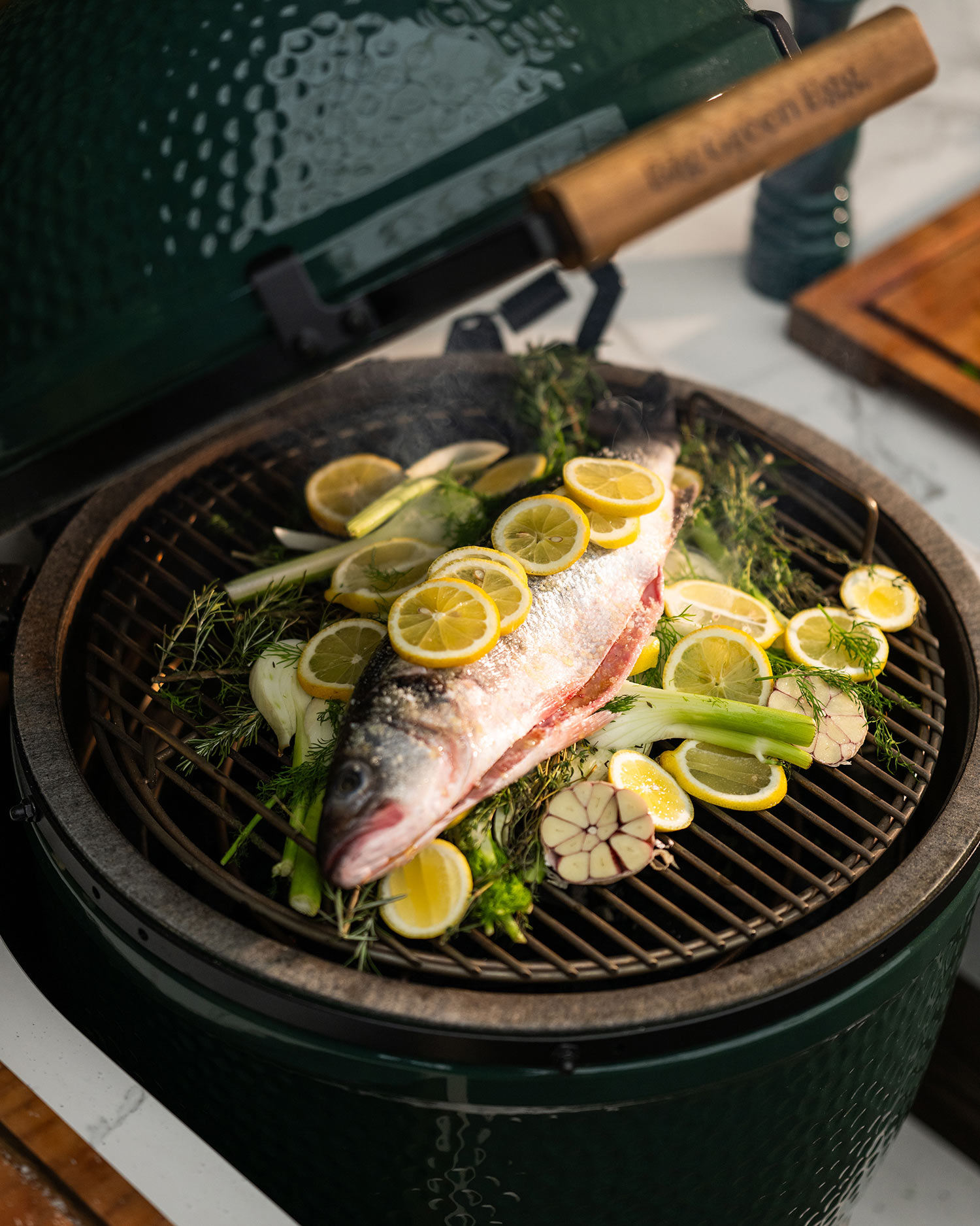 BAKED SEA BASS WITH LEMON AND FENNEL | Tom Aikens | 50 Recipes 50th Anniversary | Big Green Egg