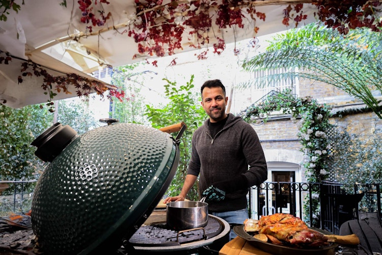 Karan Gokani Chef and Founder of Hoppers restaurants | 50 recipes | 50th Anniversary | Easter Feast | Slow cooked Lamb Shoulder | Big Green Egg
