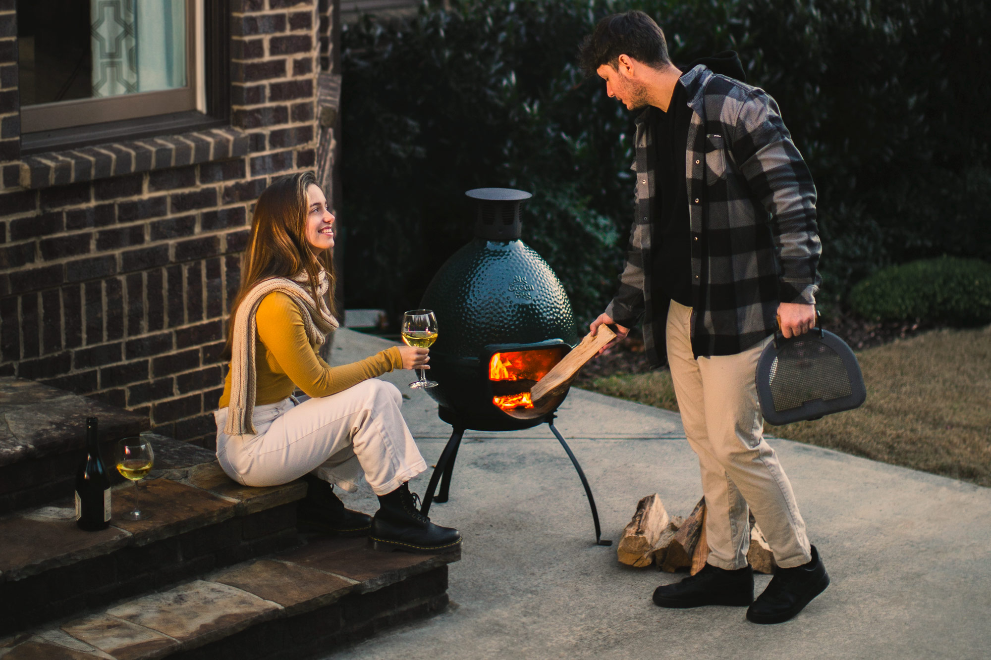 Big Green Egg Chiminea Patio Heater