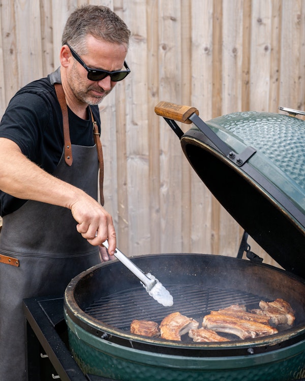 Pork Chops with Braised Butter Beans and Brassica Salsa Verde | Ross Geach 50 Recipes | EGGtoberfest | Big Green Egg | Pork recipes