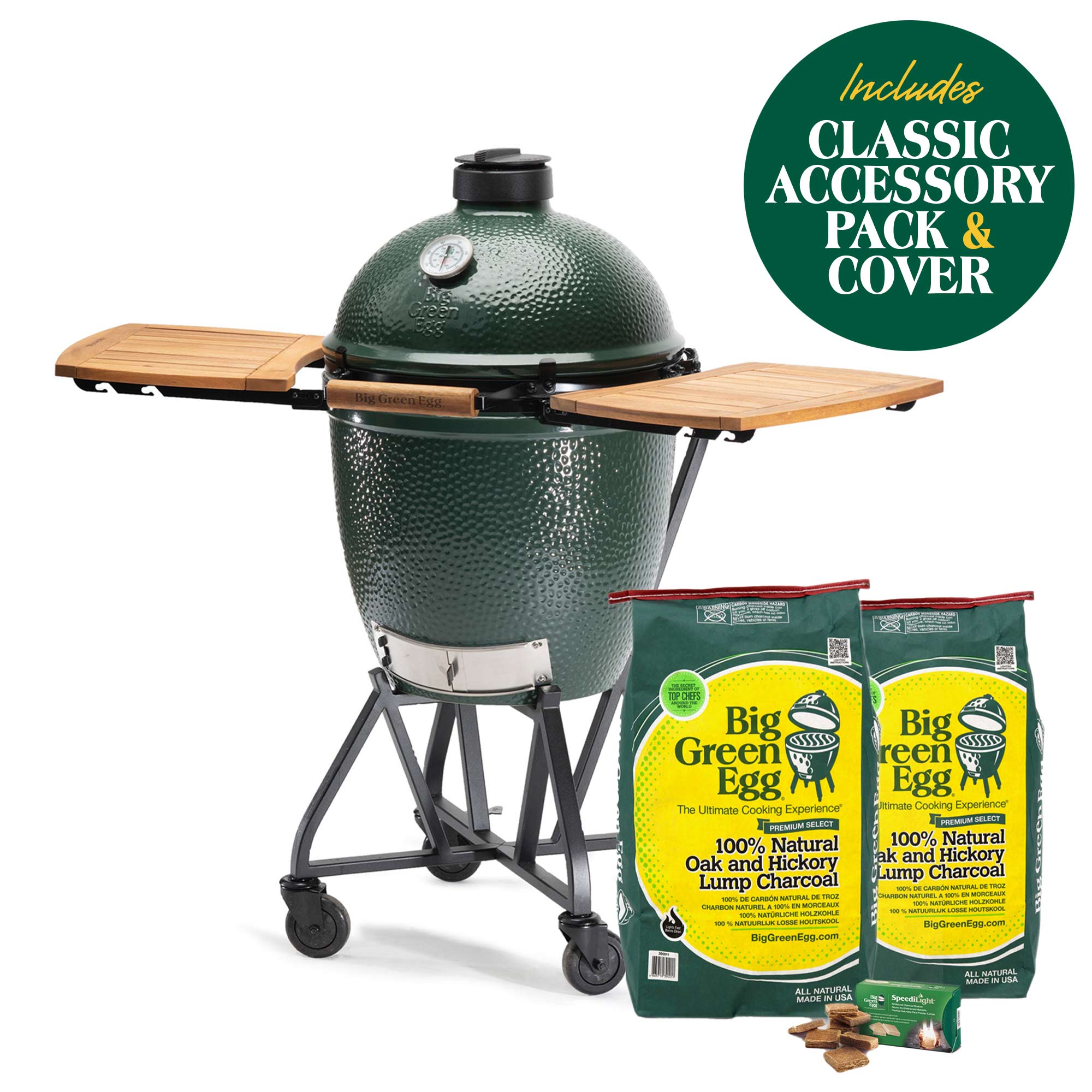 BBQ Grill with Side Table Charcoal Barbecue Bundle Accessories