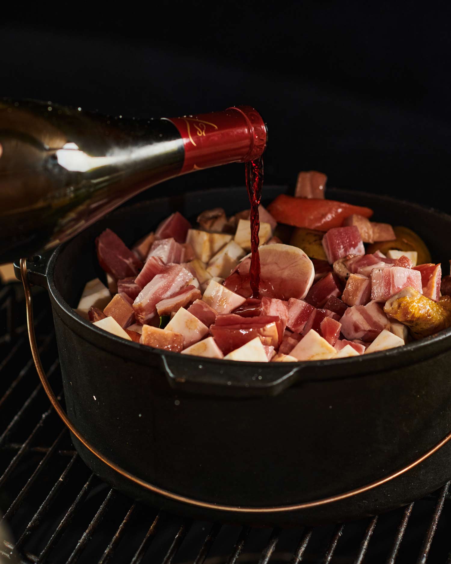Coq au vin | French chicken casserole | searing