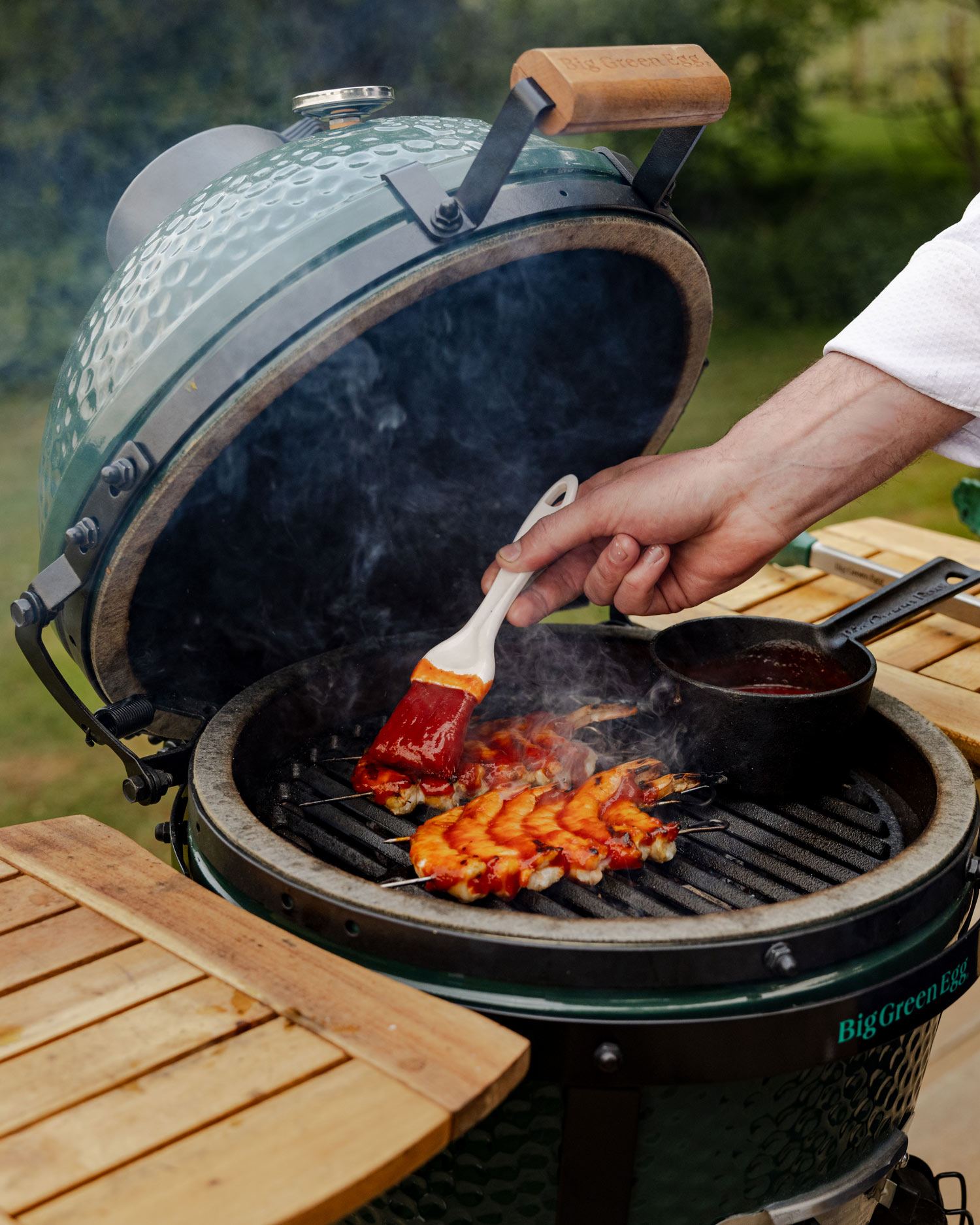 Gochujang Glazed Tiger Prawns and Thai Slaw | Chapel Down & Big Green Egg