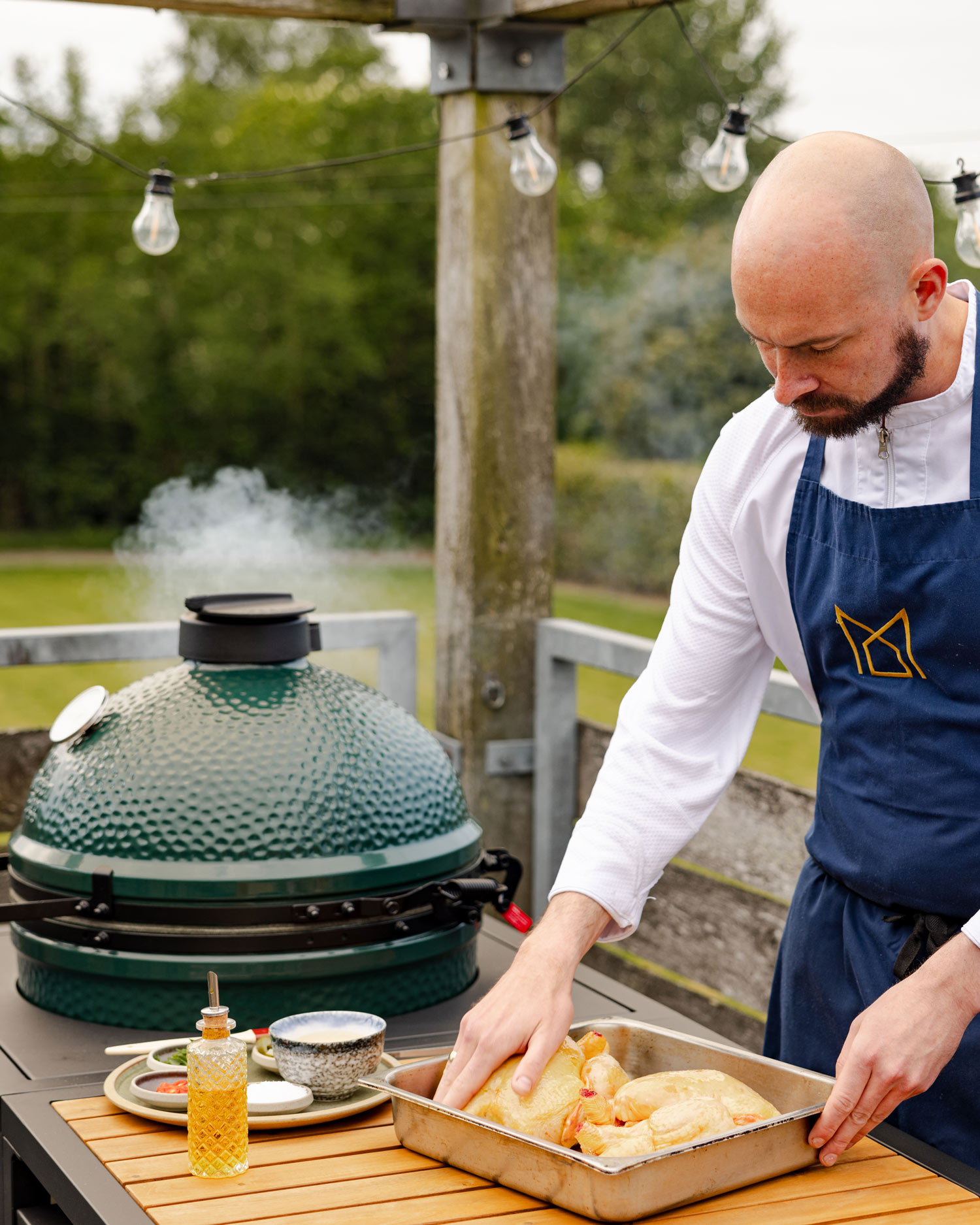Chicken Satay with Sesame and Pickled Cucumber | Chapel Down & Big Green Egg