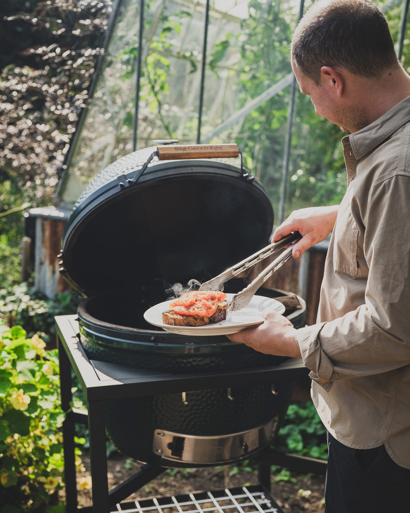 Grilled bream with spring onion chimichurri | Nancarrow Farm | Jackson Bristow | Big Green Egg | Steak | Beef | Grilling