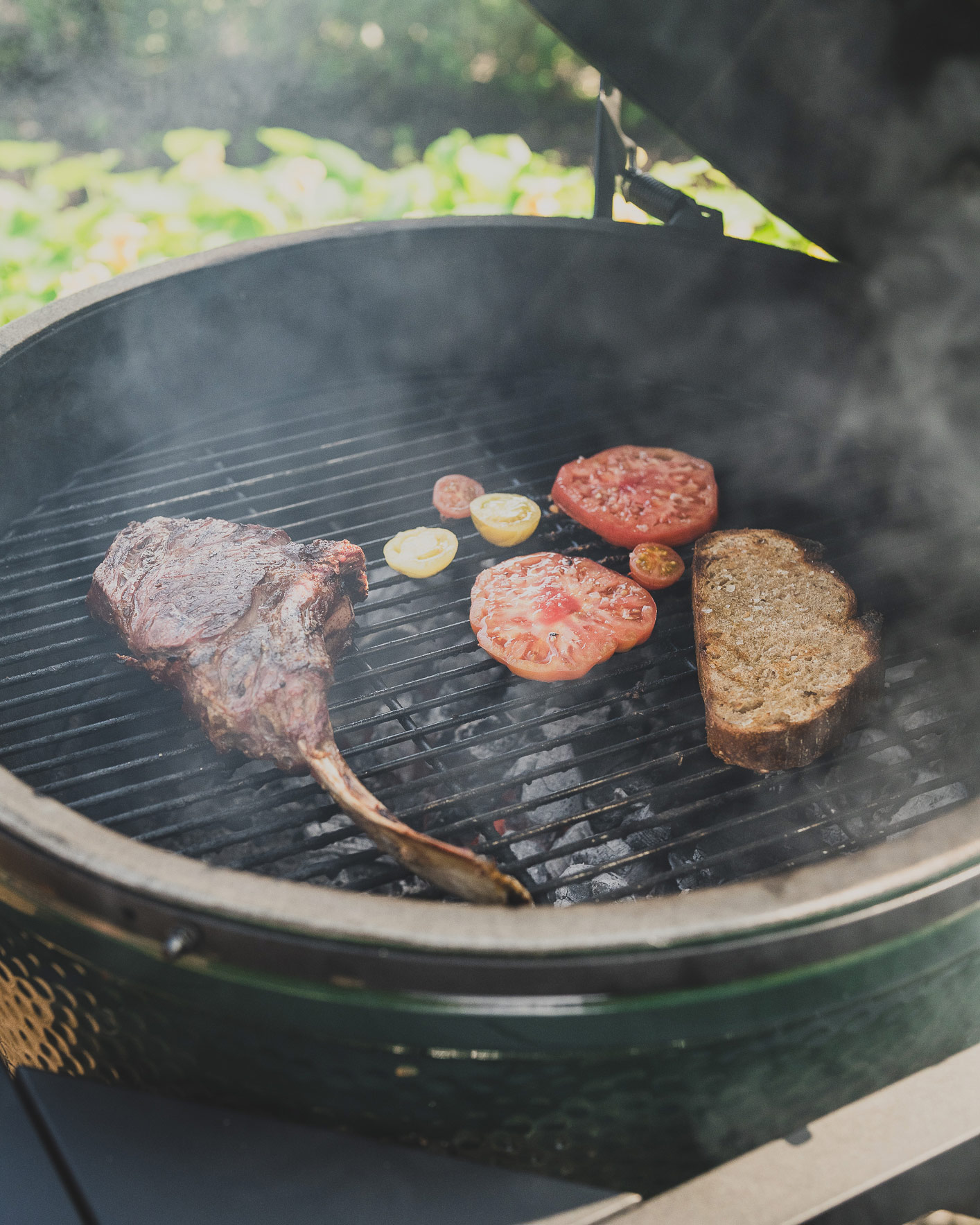 Grilled bream with spring onion chimichurri | Nancarrow Farm | Jackson Bristow | Big Green Egg | Steak | Beef | Grilling