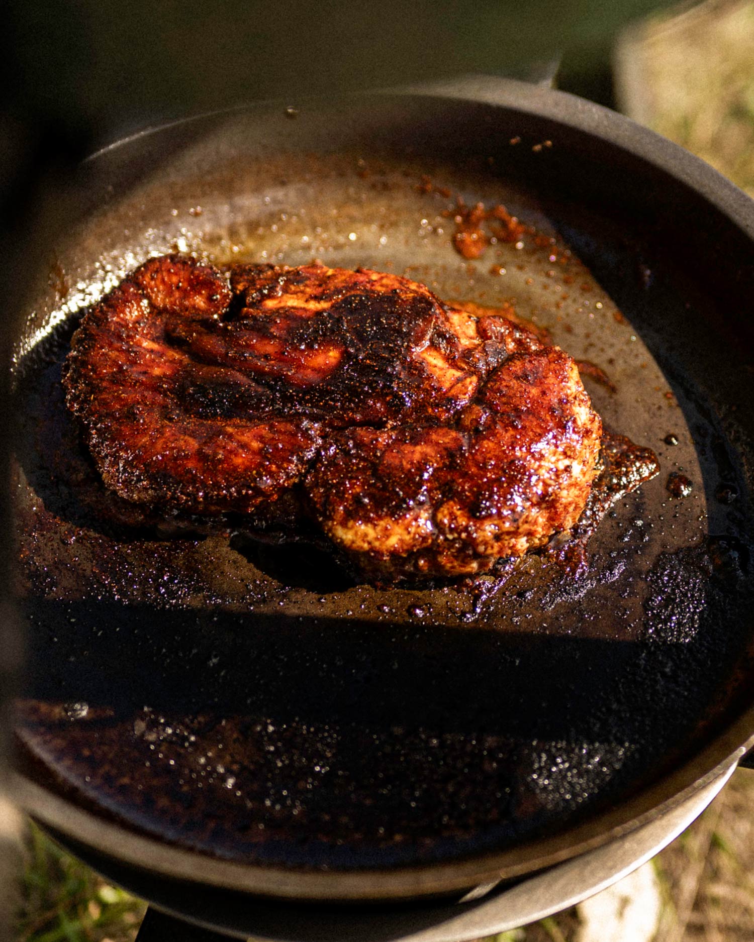 Grilled Lion’s Mane Mushroom with Spiced Honey and Foraged Salad | Pan cooking | Vegetarian | Tait Miller | Cowdray Estate | Big Green Egg