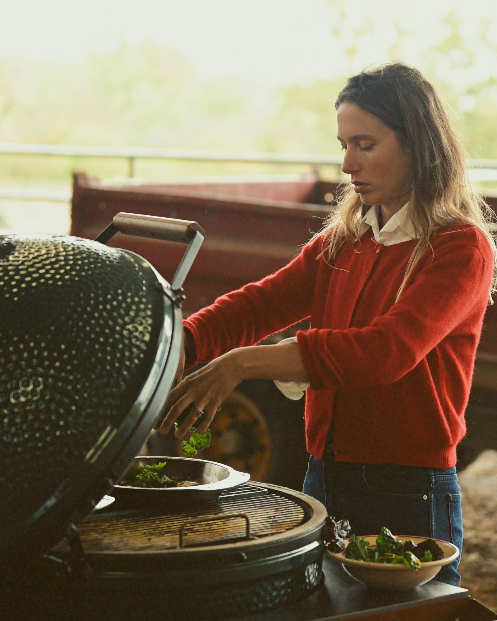 Charred Winter Greens on Labneh | Vegetarian | Pan cooking recipes  | Tart London | Food adventures| Christmas | Big Green Egg