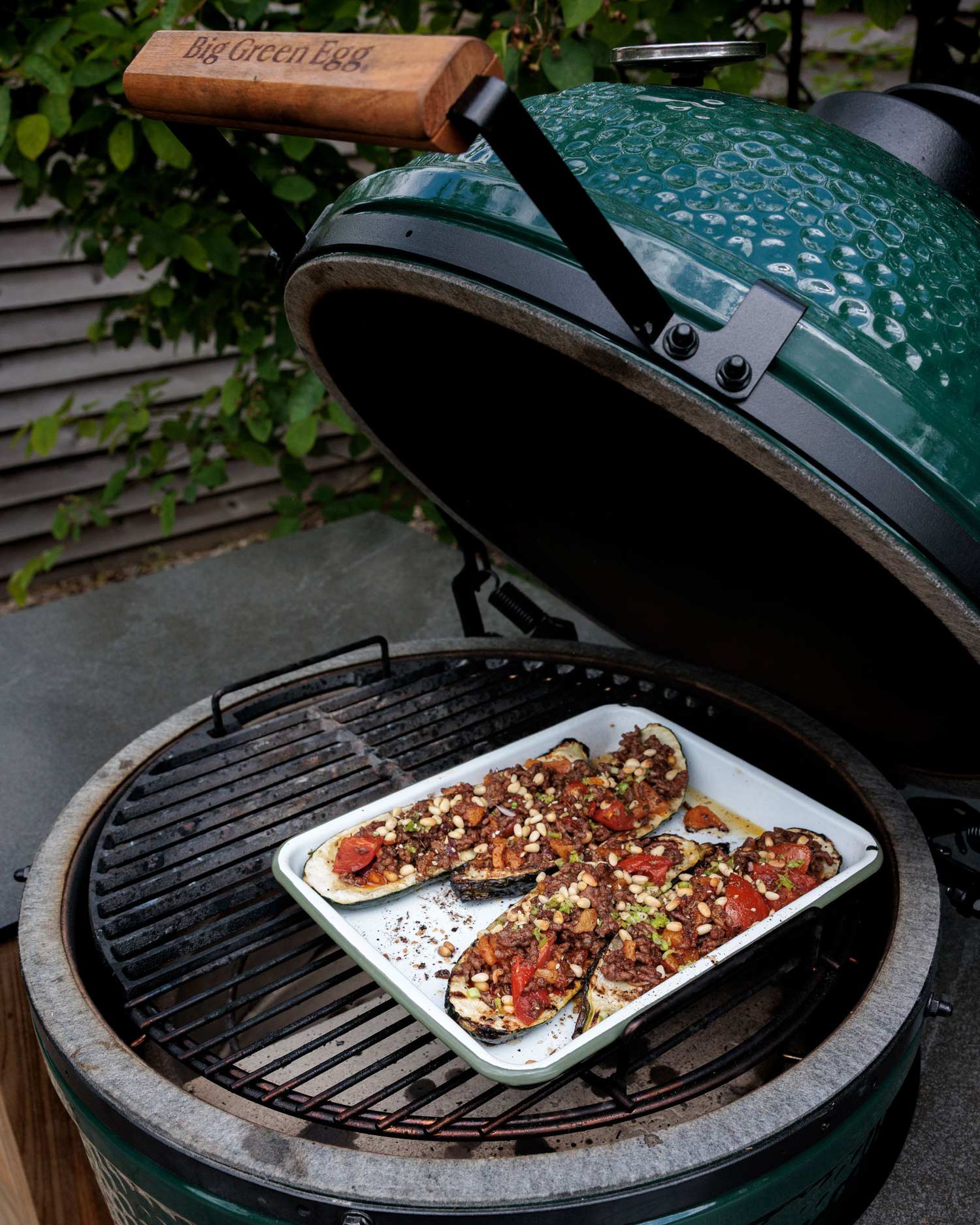 Courgettes Stuffed with Lamb, Harissa and Apricots | Grilling | Eggspander recipes | Lamb | Big Green Egg