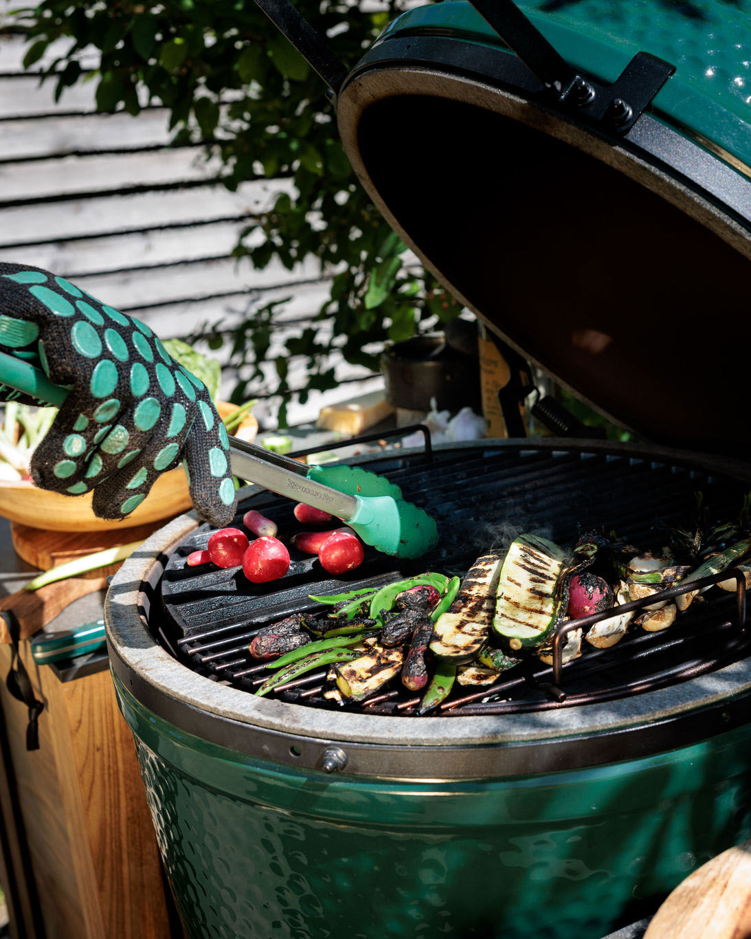 Kale Pesto and Charred Veg Flatbreads | Kathy Slack's Recipes | Vegetarian | Grilling | Big Green Egg | Chelsea Flower Show