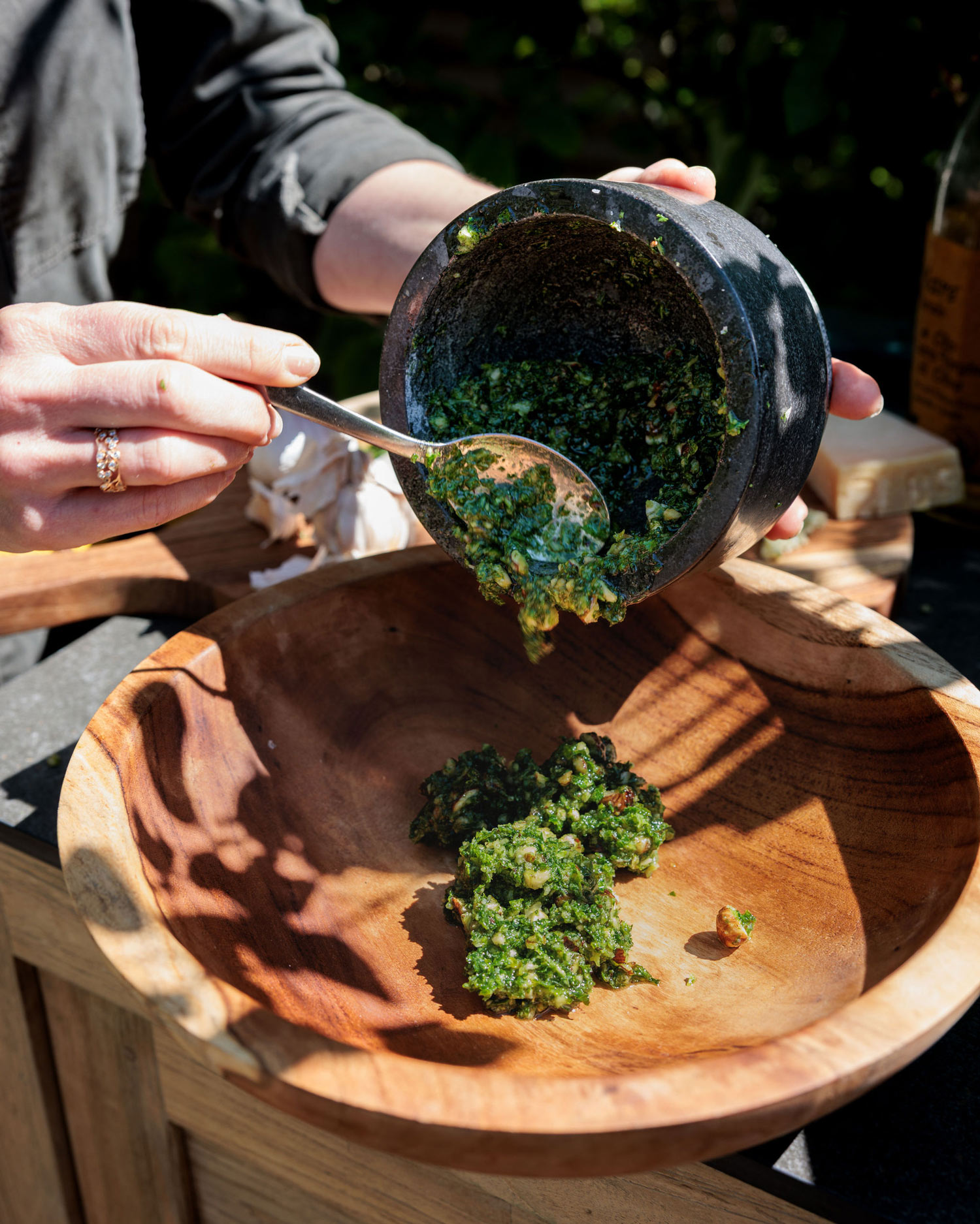 Kale Pesto and Charred Veg Flatbreads | Kathy Slack's Recipes | Vegetarian | Grilling | Big Green Egg | Chelsea Flower Show
