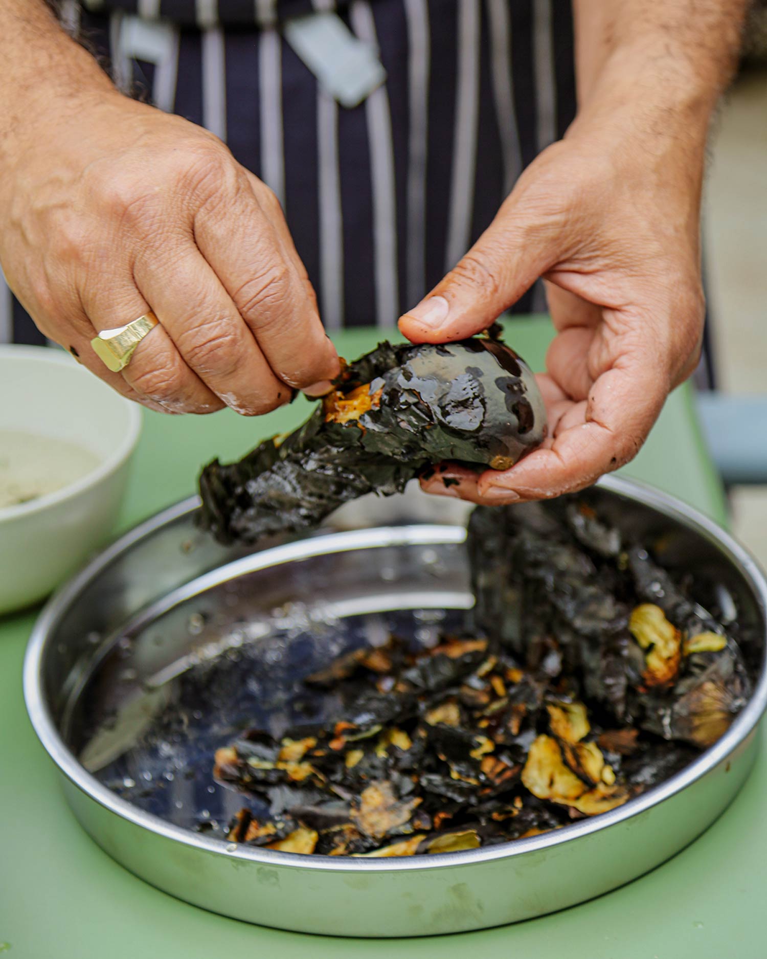 Burnt Aubergine Chunks with Ajo Blanco