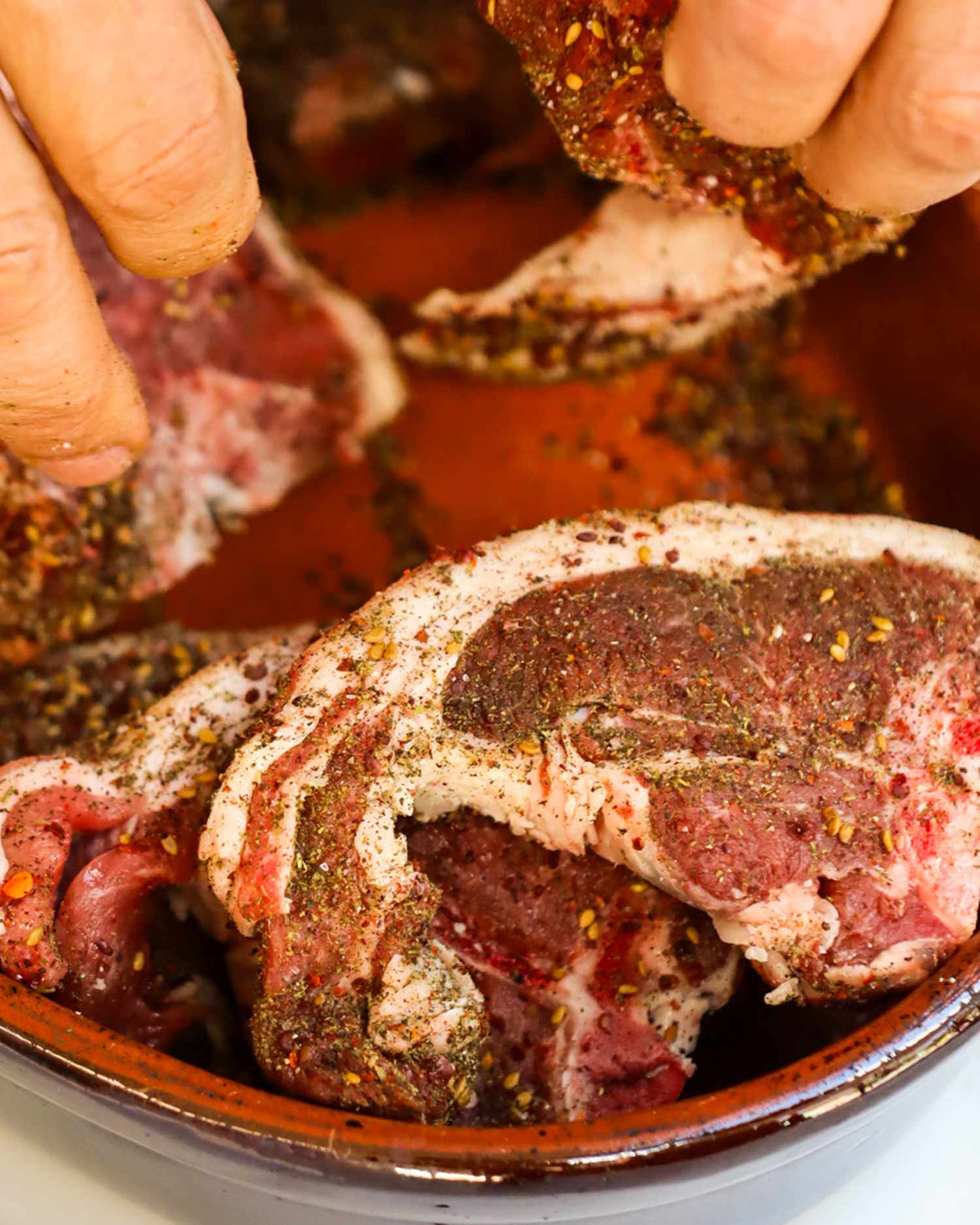 Lamb Chops with Za’atar, Pistachio and Tahini