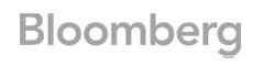 Gray logo of Bloomberg on a white background, representing the global financial data and media company known for business news.