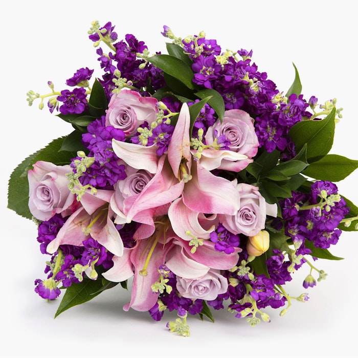 Pink and Purple Lily Bouquet