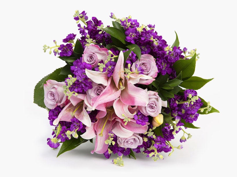 Pink and Purple Lily & Rose Bouquet