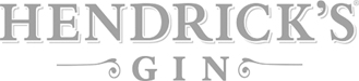Artistic logo of Hendrick's Gin featuring elegant typography and a sophisticated design.