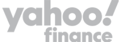 Gray logo of Yahoo Finance featuring the word 'yahoo' in bold font above the word 'finance', with a small purple dot between the two words on a white background.