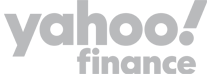 Gray logo of Yahoo Finance featuring the word 'yahoo' in bold font above the word 'finance', with a small purple dot between the two words on a white background.