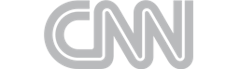 Gray-scale logo of CNN, featuring its iconic bold lettering in a modern sans-serif font, representing the well-known American news network.