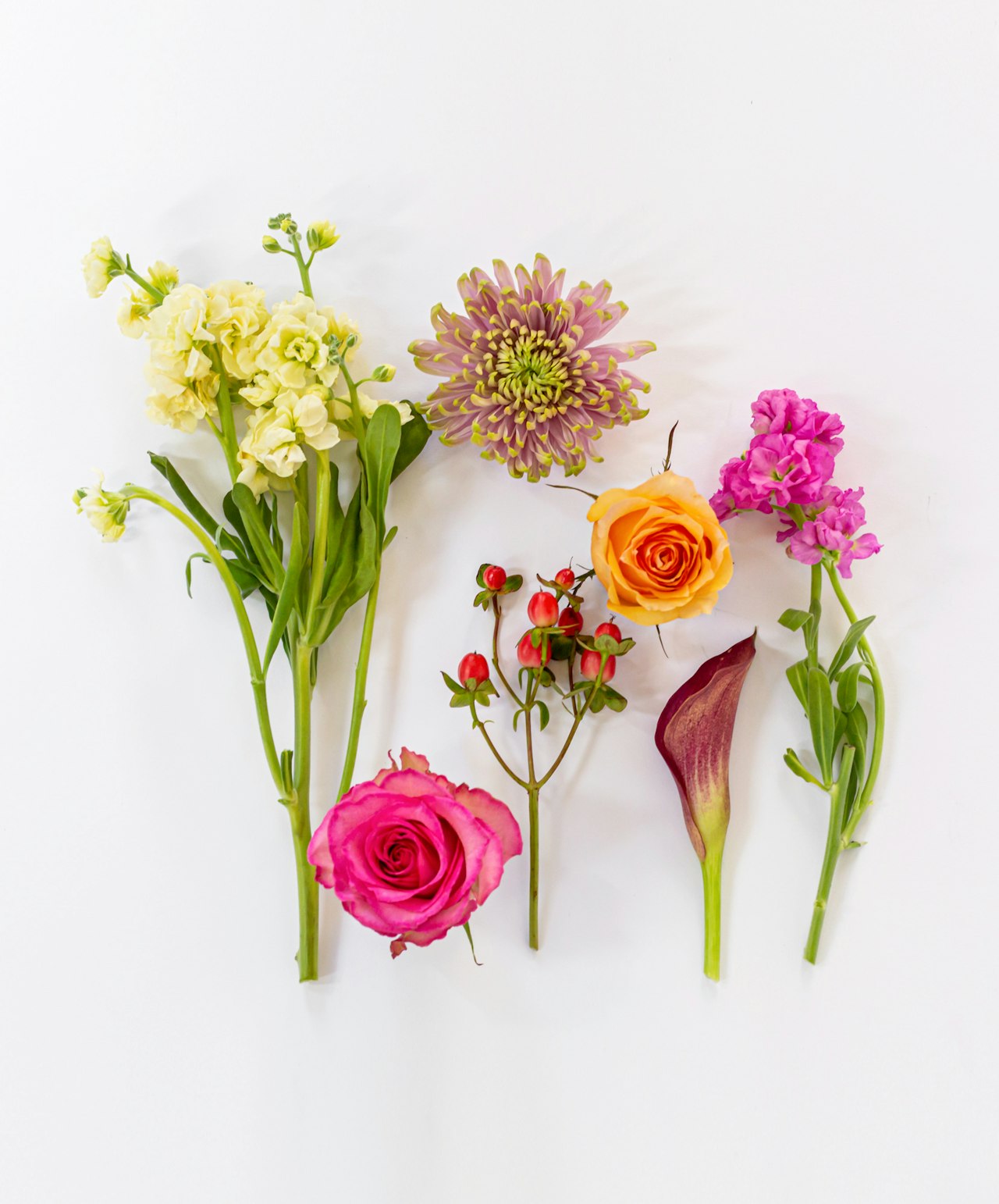 A vibrant assortment of colorful flowers, including roses, lilies, and daisies.