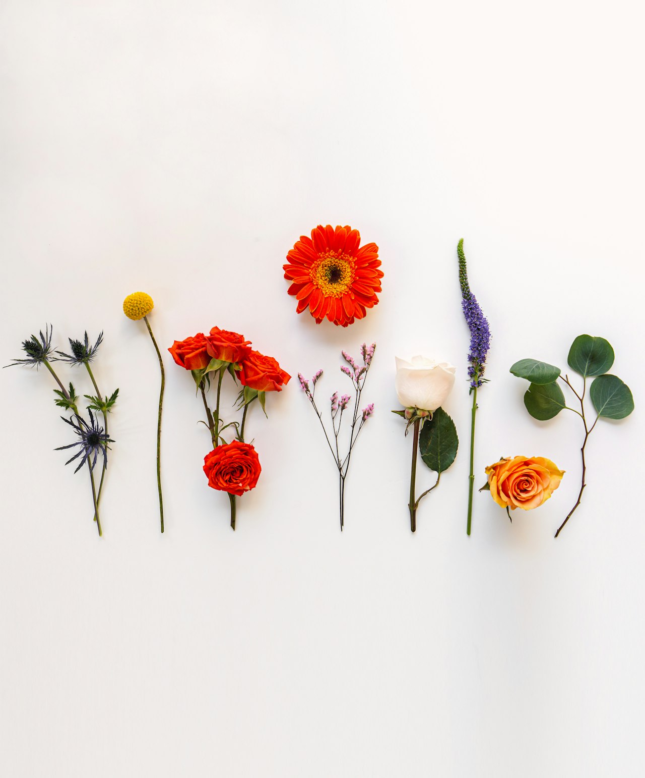 Bright and vibrant floral arrangement featuring colorful roses, gerbera daisies, and foliage.