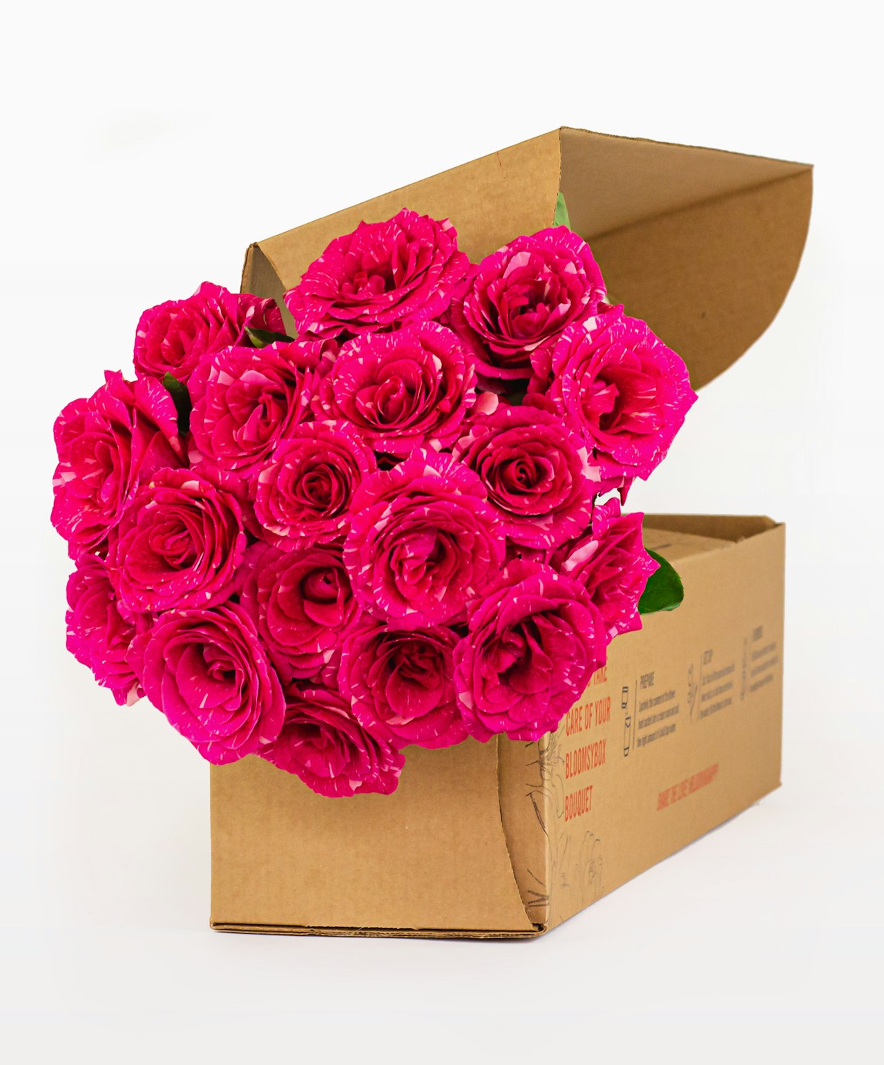 Vibrant pink roses elegantly arranged in a stylish box, perfect for any celebration.