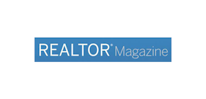 Logo of REALTOR Magazine featuring bold white text on a blue rectangular background, indicating a resource for real estate professionals.