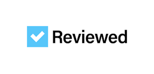 Graphic logo with a blue checkmark in a box followed by the word "Reviewed" in black font, representing a seal of approval or a review process completed.